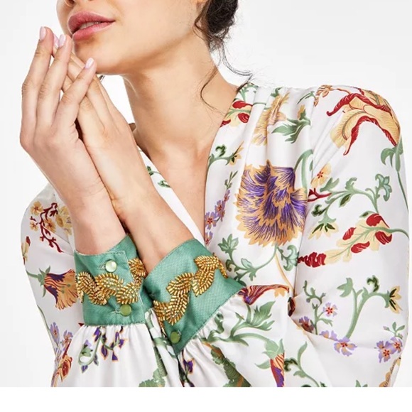 Anne Klein floral print fit & flare dress - Picture 4 of 10